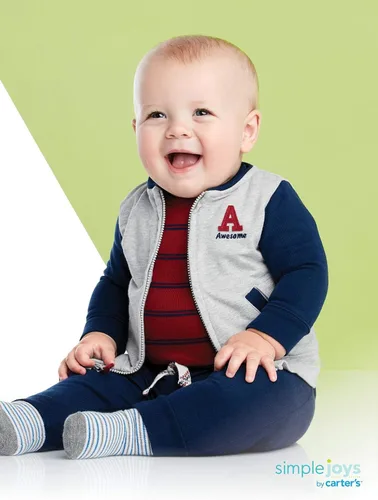 Miniatura 2 de Simple Joys by Carter's Baby Boys' 4-Piece Jacket, Pant, and Bodysuit Set