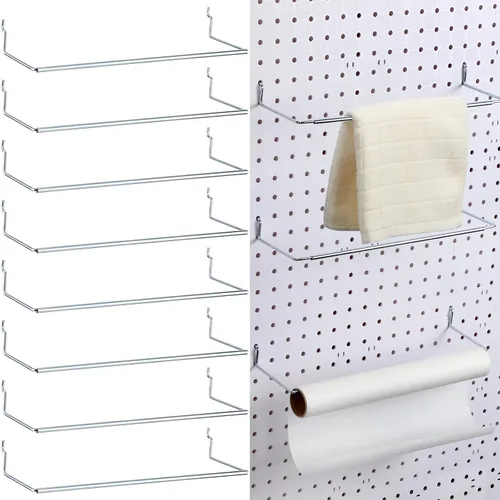 Miniatura 8 de Nuanchu 8 soportes para toallas de papel para tablero de clavijas extensible, organizador de tablero, accesorios para sala de manualidades, Negro