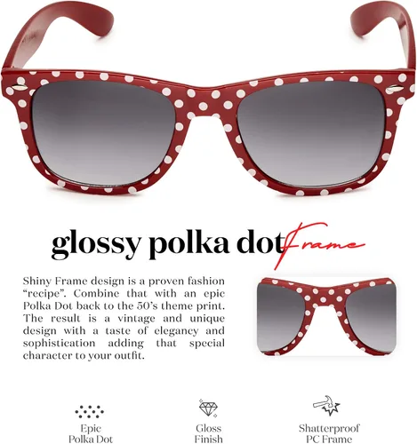 Miniatura 3 de Retro Rewind Gafas de sol vintage de lunares para mujer UV400