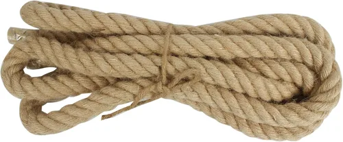 Miniatura 43 de Cuerda de Manila de 2 pulgadas x 50 pies, cuerda de cáñamo gruesa de 4 hebras trenzadas, cáñamo natural para manualidades de servicio pesado