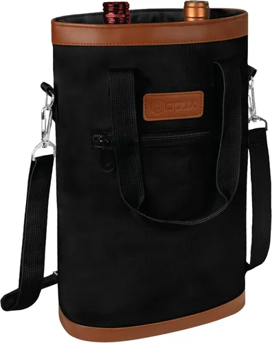 Miniatura 2 de opux - Portavinos para 2 botellas, bolsa aislada a prueba de fugas para vino, bolsa de enfriamiento portátil para viajes BYOB, picnic, estuche