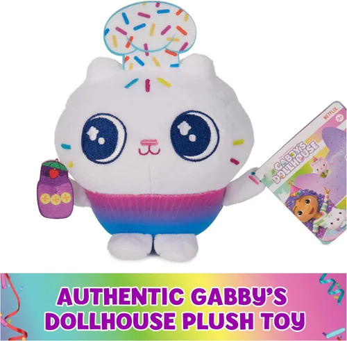 Miniatura 6 de DreamWorks GABBY'S Dollhouse, Serie Celebration Peluches Cakey Cat de 6 Pulgadas de Alto, Juguetes de Animales de Peluche para Niños y Niñas de 3