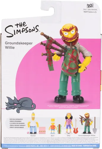 Miniatura 12 de JAKKS Pacific Disney - Figuras de acción de Los Simpson, paquete de 4 figuras coleccionables de 5 pulgadas de Wave 1, Homer, Bart, Groundskeeper