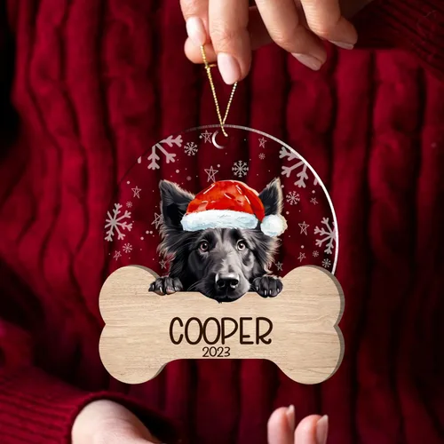 Miniatura 82 de Nazenti American Pit Bull Terrier Adorno de Navidad, adorno de perro fotográfico, adorno de perro personalizado, adornos de fotos de madera