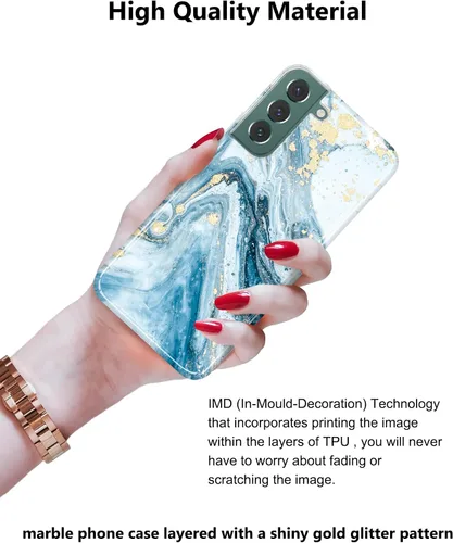 Miniatura 2 de Funda para Galaxy S22 con purpurina dorada, delgada, a prueba de golpes, TPU suave de goma de silicona, funda de teléfono para Samsung Galaxy S22 5G