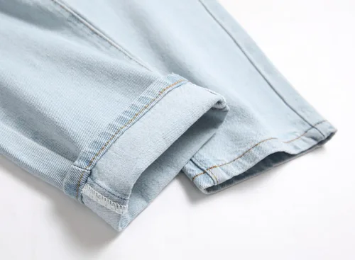 Miniatura 8 de OIIIO Pantalón vaquero de pierna recta rasgados para hombre