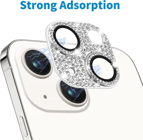 Miniatura 125 de Protector de lente de cámara diseñado para iPhone 12 Pro Max, con diamantes de imitación 3D con diamantes de imitación 9H, vidrio templado, Rosado