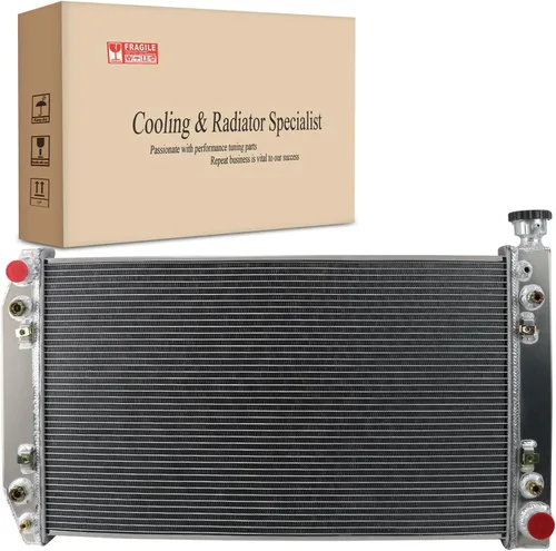 Miniatura 9 de Radiador de núcleo de 3 filas + 2 ventiladores de 12 pulgadas con cubierta y relé para Chevy GMC C/K Series 1988-1999 1500 2500 3500 Pickup Suburban