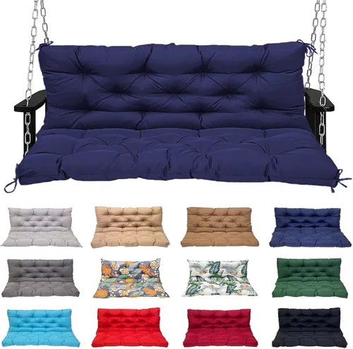 Miniatura 14 de Swing Cushions 2 Seater Replacement Waterproof Porch Swing Cushions with Backrest Thicken 4" Replacement Swing Cushions for Outdoor Furniture Patio
