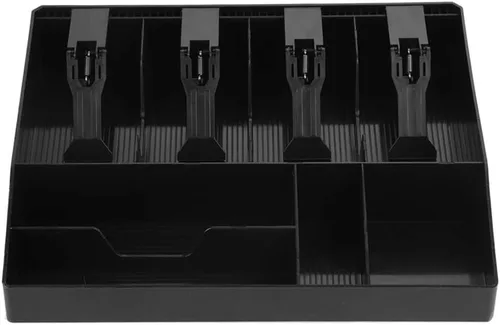 Miniatura 6 de Bandeja de inserción de cajón de efectivo de 12.6 in x 10.6 in, 4 ranuras para billetes, caja organizadora de dinero para relleno de efectivo