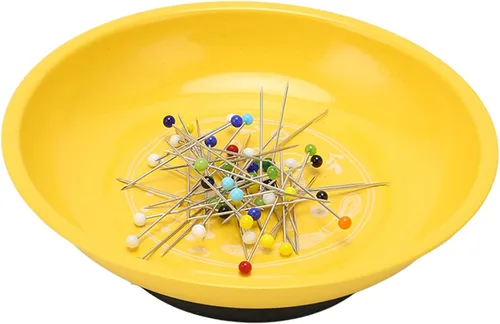 Miniatura 7 de BFYDOAA Plato magnético con 150 agujas de cuentas, cojín de costura magnético redondo, soporte magnético para agujas de coser, pasadores de presión