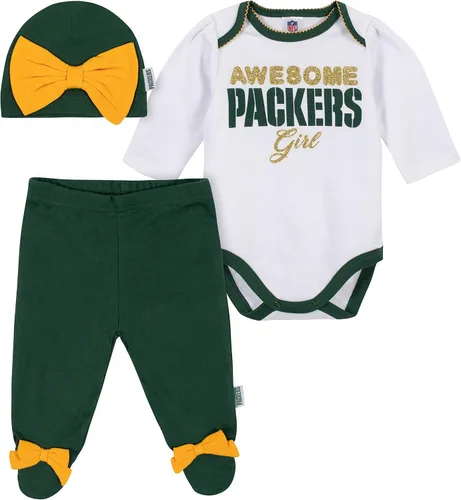 Miniatura 5 de NFL Conjunto de enterizo, pantalón con pies y gorro de 3 piezas para bebé niña Alternativa 2