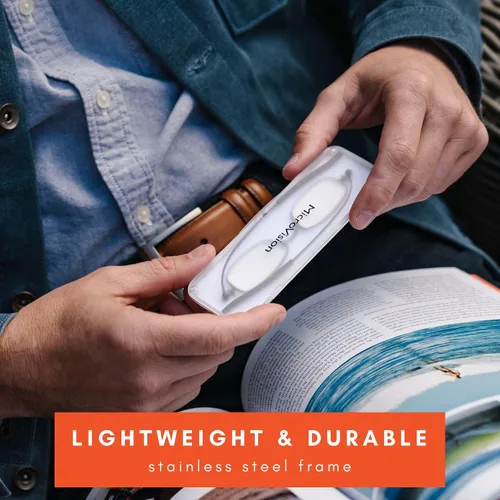 Miniatura 4 de Gafas de lectura de aire plegables planas con tecnología patentada de bisagra rodante y estuche compacto para mujeres y hombres Bronce Rectangular