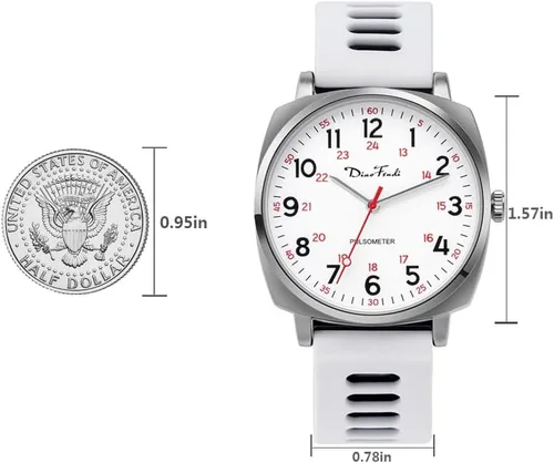 Miniatura 3 de Diaofendi Reloj de enfermera impermeable para profesionales médicos, mujeres y hombres, 24 horas con segunda mano, esfera militar fácil de leer