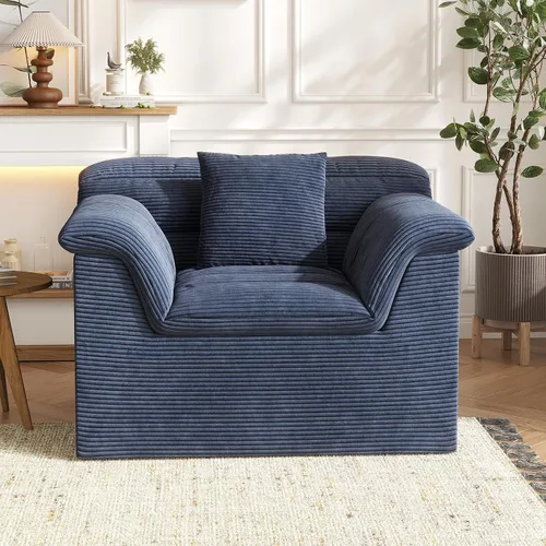 Miniatura 15 de Sofá Seccional Cloud de 51", Sofá Modular Moderno con Asiento Profundo, Cómodo Sofá Individual Comprimido, Sofás Tapizados de Pana para Sala de Beige