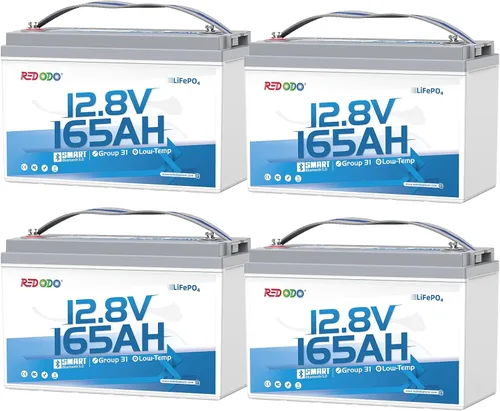 Miniatura 13 de Redodo Paquete de 4 baterías LiFePO4 de 12 V 100 Ah, baterías de ciclo profundo con BMS de 100 A, baterías del grupo 31 para 10 años de vida útil