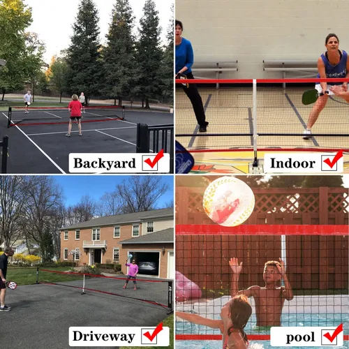 Miniatura 7 de Red de repuesto para pickleball de 22 x 3 pies para interiores o exteriores, se adapta a la mayoría de marcos de bolas de pepinillo independientes