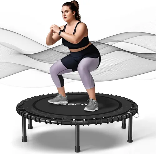 BCAN 450/550LBS Mini Rebounder Trampoline for Adults, 40"/48" Foldable Fitness Trampoline with Bungees, Quiet & Stable Exercise Trampoline