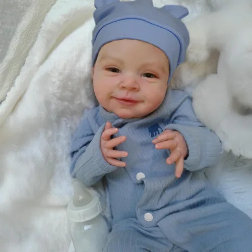 Miniatura 3 de CHAREX Muñeca Realista Reborn de Bebé Niño - Muñeca de Bebé Recién Nacido Realista de 18 Pulgadas con Cuerpo de Tela Suave, Muñecas de Bebé