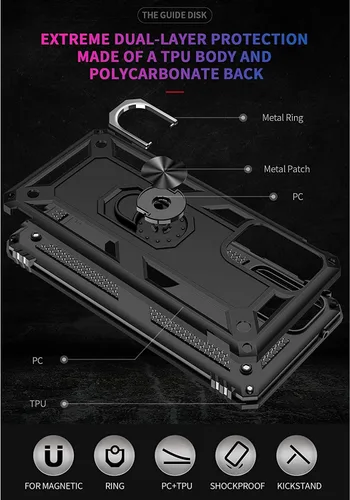 Miniatura 6 de TJS Funda compatible con Samsung Galaxy A03S, con protector de pantalla de vidrio templado, soporte magnético con soporte magnético resistente y Azul