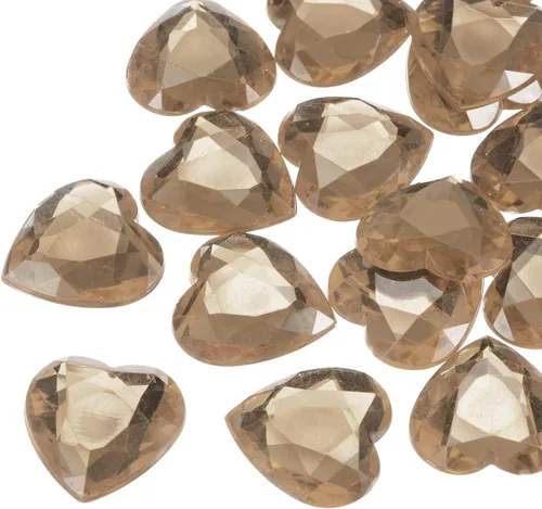 Miniatura 26 de MECCANIXITY 20 piezas de diamantes de imitación acrílicos de corazón de 0.787 pulgadas (0.787 in) con parte trasera plana, gemas de plástico