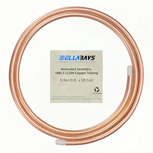 Miniatura 35 de BELLA BAYS Tubería de Cobre 3/8" DE x 0.320" DI x 25 pies, 99.9% C12200 ASTM B280 Tubería ACR de Refrigeración Sin Costuras Bobina Suave Redonda T2