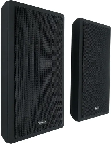 Rockville RockSlim Par de altavoces negros de cine en casa de 5.25 pulgadas y 240 W, 8 ohmios, diseño delgado para montaje en pared, audio claro,