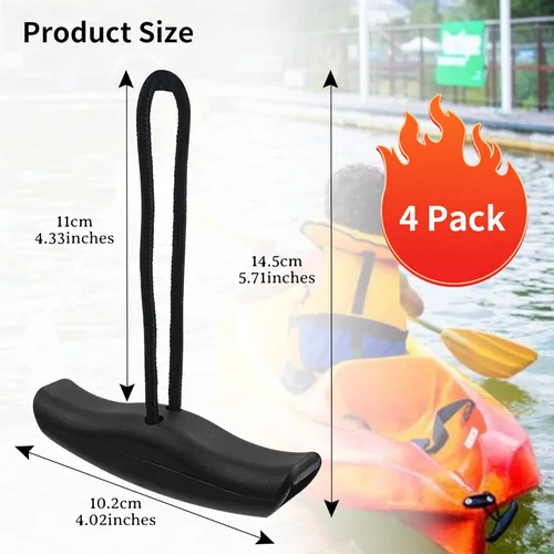 Miniatura 2 de Kayak Handles, Canoe Carry Handles Replacement with Cord & Pad Eyes, Kayak Accessories