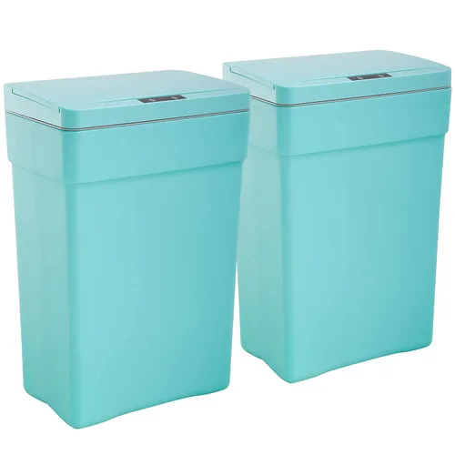 Miniatura 11 de Basurero automático de 50 litros/13.2 galones para cocina, sin contacto, de alta capacidad, resistente a las manchas, con tapa (1, negro)