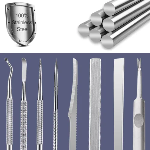 Miniatura 2 de Kit de eliminación de uñas encarnadas de 10 piezas, herramientas quirúrgicas de uñas de acero inoxidable para manicura, herramientas de pedicura