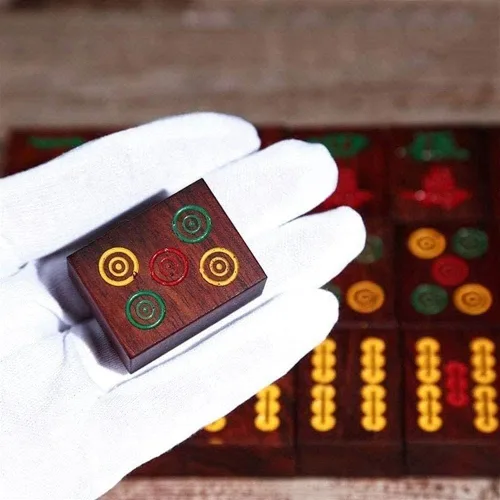 Miniatura 6 de Juego de mahjong chino, juego de 144 mini mahjong, juego de mahjong chino con caja de madera, azulejos de Mahjong para viajes, fiesta, juego familiar