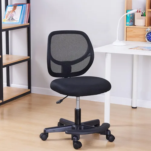 Miniatura 2 de Amazon Basics Silla de escritorio giratoria de malla de altura ajustable con respaldo bajo y reposapiés, silla con ruedas para una movilidad suave
