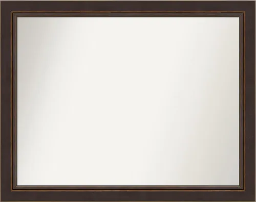 Miniatura 421 de Amanti Art Espejo de baño de bronce para sobre el fregadero, 24 x 24 pulgadas, espejo cuadrado de bronce Lara para tocador, marco de madera