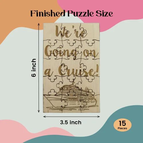 Miniatura 3 de We Going On A Cruise - Rompecabezas de madera de tilo de 15 piezas, 6 x 3.5 pulgadas