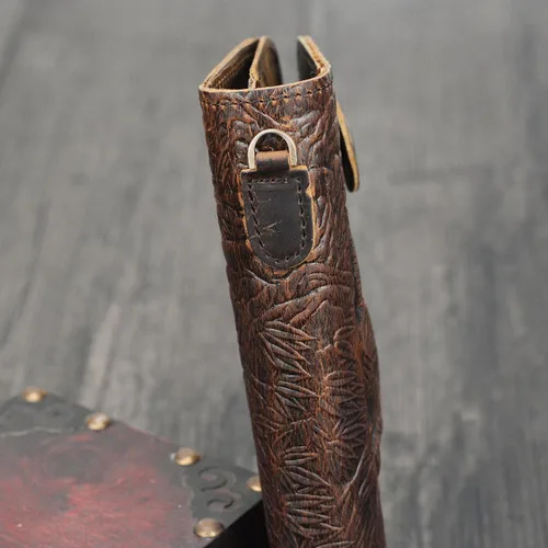 Miniatura 9 de LUUFAN Cartera larga de cuero genuino para hombre billetera plegable grabada