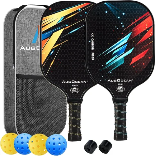 Miniatura 10 de Paleta de pickleball, palas de pickleball, superficie de pala de fibra de carbono cruda 3K con gran grano y giro, raqueta de pickleball T700
