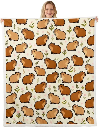 Miniatura 25 de Erosebridal Funny Capybaras Blanket Capybara Lover Gifts Cute Fleece Blanket for Kids Girls Boys, Capybara Decorations Blankets 40"x50", Kawaii