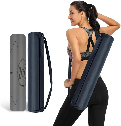Miniatura 6 de Esterilla de yoga de goma natural, antideslizante, no tóxica, 2.835 x 1.055 x 0.197 in, yoga caliente, pilates, entrenamiento en el suelo