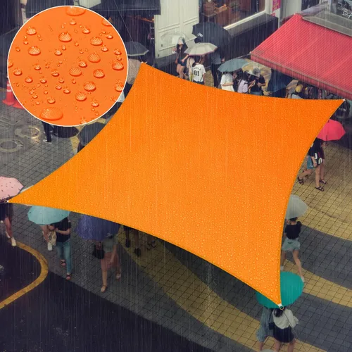 Amgo Vela de Sombra Solar Cuadrada Rectangular Naranja de 4' x 4' Tamaño Personalizado Impermeable Pedido para Hacer UPF50+ AMWTPR0712 Toldo