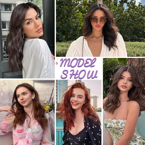 Miniatura 7 de NAYOO 4 piezas Extensiones de cabello con pinza, ondas largas y rizadas, sintéticas, gruesas, con fibra de doble trama, para mujeres, color cobre