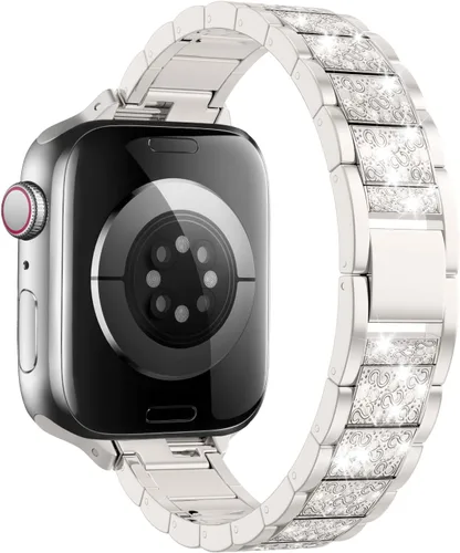Miniatura 17 de MoKo Banda delgada compatible con Apple Watch Band Ultra3/2/1 49mm/Series 11/10/9/8/7/6/5/4/3/2/1/SE3/SE2/SE 46/45/44/42/41/40/38mm, correa de metal