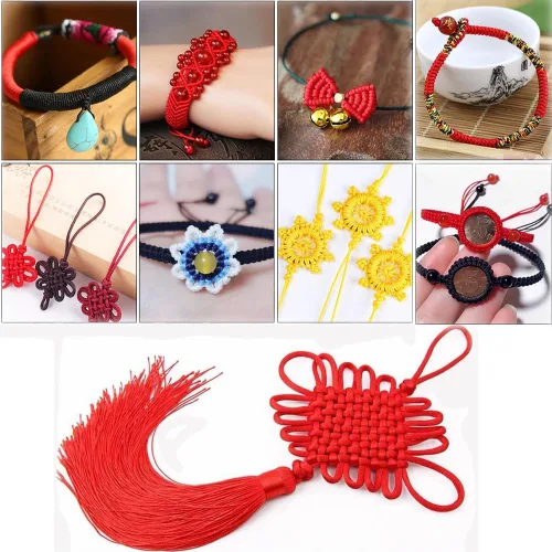 Miniatura 6 de 2.0mm Hilo de Cordón de Seda de Nylon para Cuentas de Macramé, Pulseras, Nudos Chinos, Collares, Joyería 109 Yardas (Verde Oscuro)