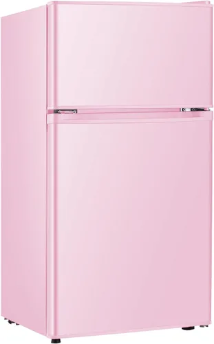 Miniatura 10 de HAILANG Mini refrigerador con congelador, refrigerador compacto de 3.2 pies cúbicos, mini refrigerador con 2 puertas para dormitorio, oficina