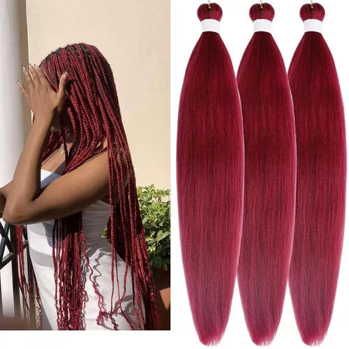 Miniatura 39 de Cabello estirado de fibra Kanekalon para trenzar con cabello humano, color oro rosado, 30 pulgadas
