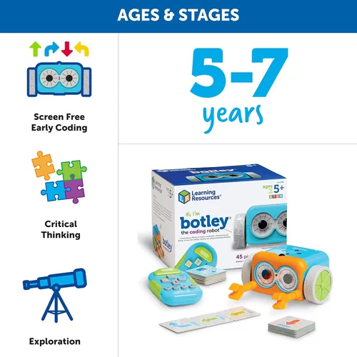 Miniatura 7 de Learning Resources Botley el robot programador - Juegos de código para niñas y niños, robótica para niños, programación STEM, juguetes