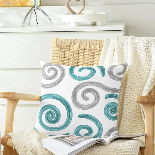 Miniatura 3 de CaliTime Juego de 2 fundas de almohada decorativas de vellón en dos tonos, con textura de concha de mar, geométricas abstractas, para sofá, cama