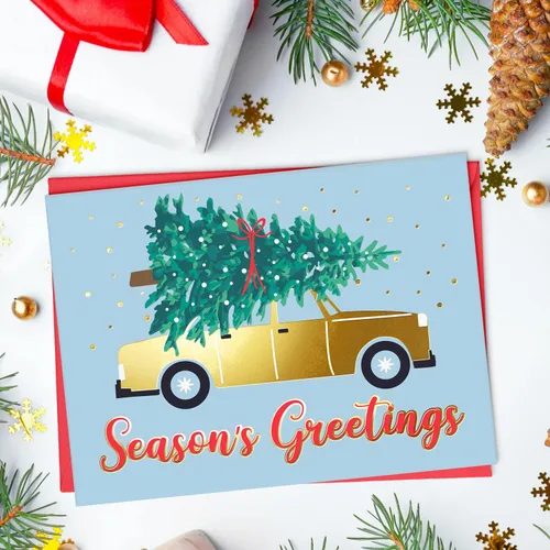Miniatura 4 de Sweetzer & Orange - Juego de tarjetas de Navidad - 24 tarjetas de fiesta con lámina de oro y sobres rojos – 6 diseños surtidos en caja para fácil