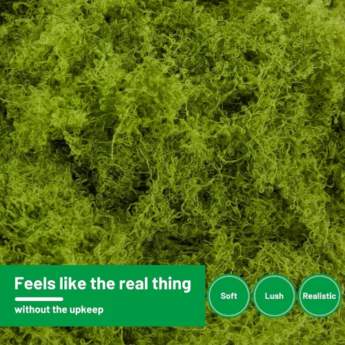 Miniatura 3 de Musgo falso de 10 onzas para manualidades, musgo verde artificial floral para bricolaje, musgo de jardín de hadas, musgo de decoración de terrario