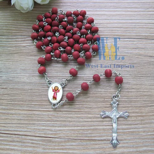 Miniatura 3 de Divino Nino Divino Niño Jesús Perfumado Rosario (12 PCS) Recuerdos de presentacion de 3 años Bautismo Party Favor Baby Jesus (rojo)