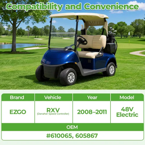 Miniatura 3 de 10L0L Freno de motor de carrito de golf de 48 V para EZGO RXV 2008-UP, repuesto para OEM #610065, 605867 compatible con controlador de velocidad